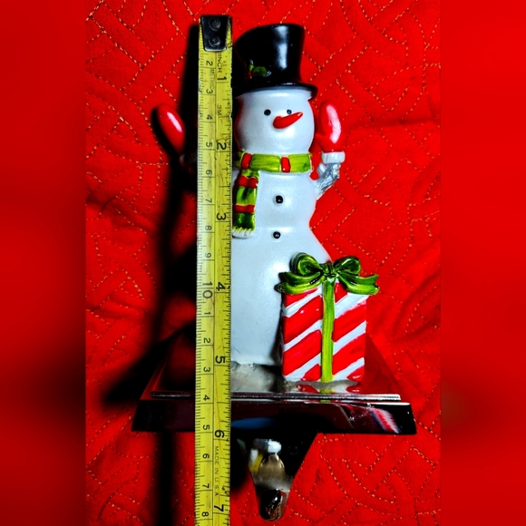 Snowman Stocking Holder/Hook, Holiday/Christmas, weighted, Vintage - Picture 9 of 12